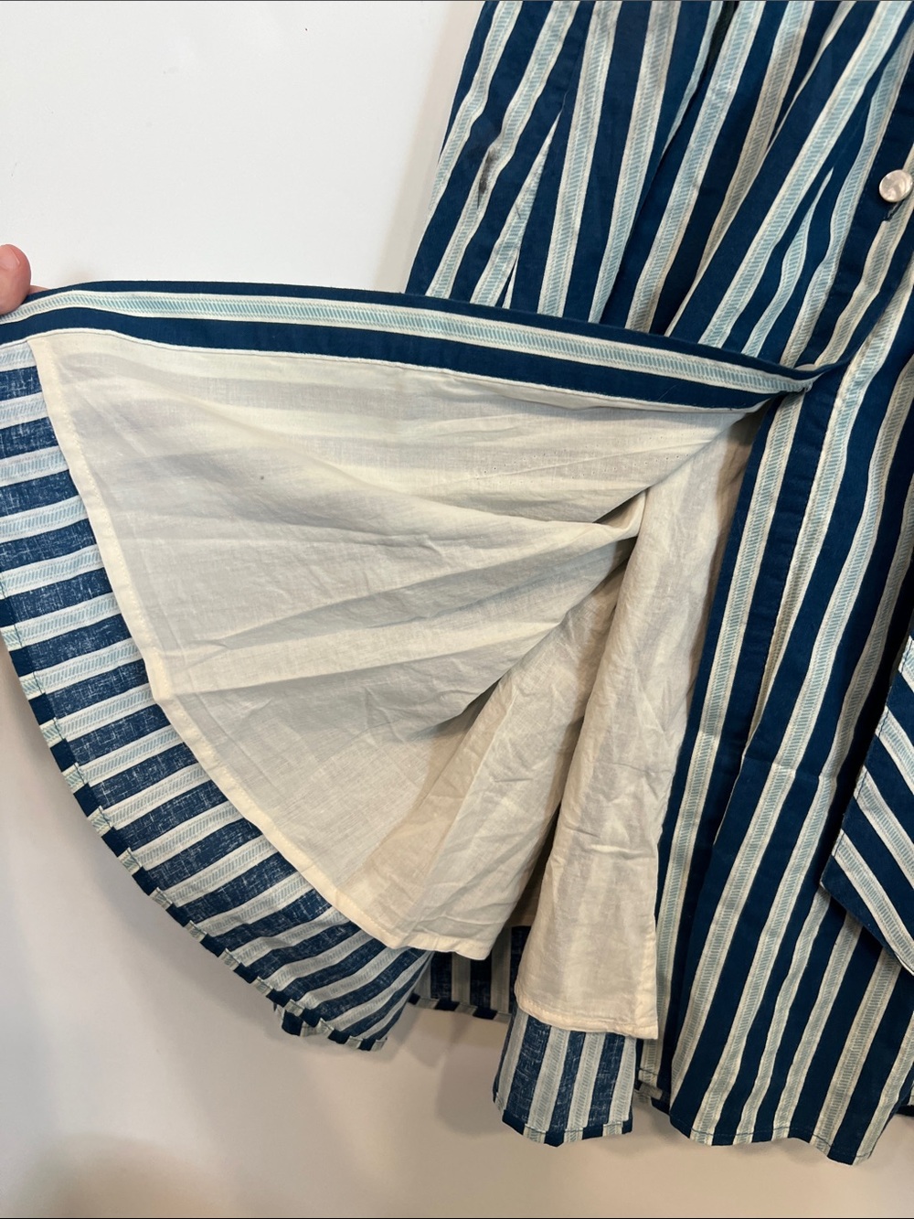 Spartina 449 Blue and White Striped Tie-Waist Shirt Dress Size Medium - Picture 12 of 16
